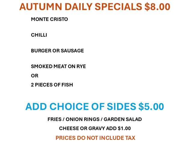 KITCHEN MENU DAILY SPECIALS Image