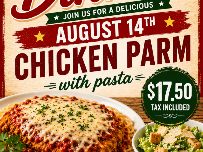 FRIDAY DINNER August 14th Image